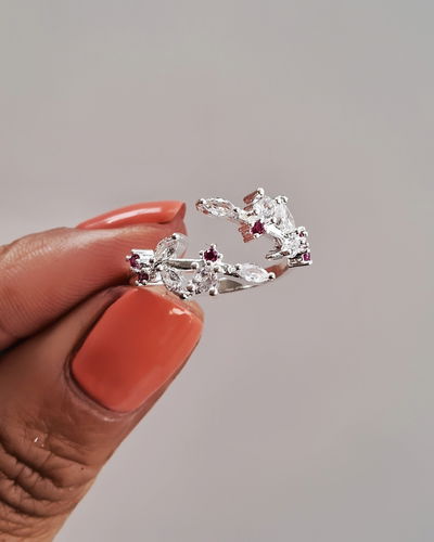 Anillo Laury Pink Ac. Blanco 