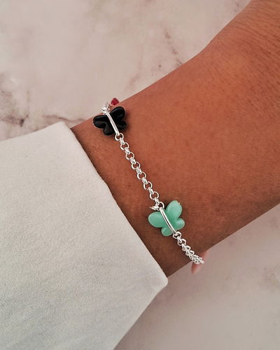 Pulsera Borboleta 19cm Ac. Blanco 