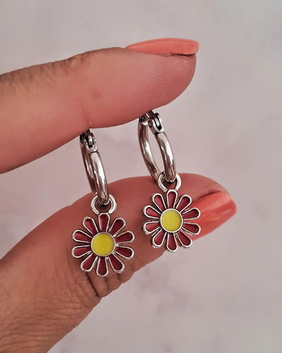 Argollas Shasta Petal Rojo Ac. Quirúrgico 