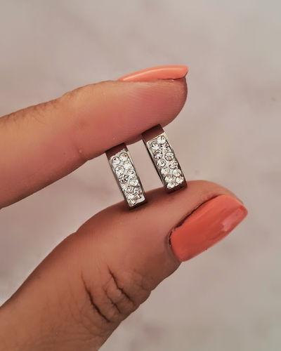 Argollas Cuba Strass 9mm Ac. Quirúrgico 