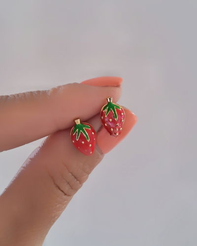 Aros Frutillas Ac. Dorado 
