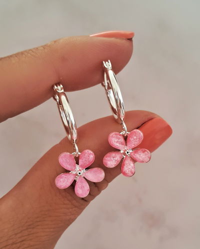 Argollas Fiore Rosa Ac. Blanco 