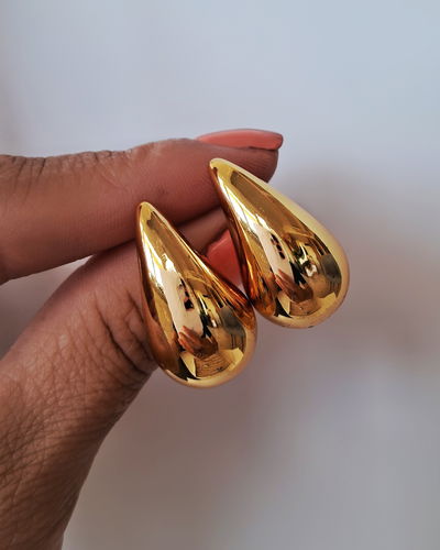 Aros Gota Inflada 2,5cm Ac. Dorado 