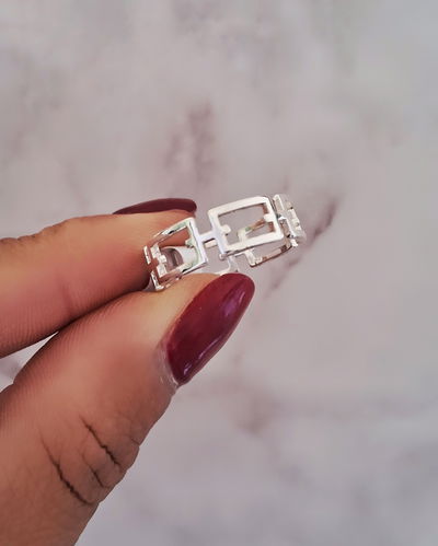 Anillo Big Chain Ac. Blanco 