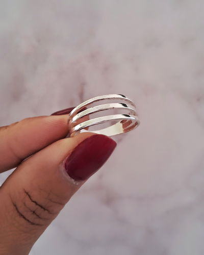 Anillo Three Lines Ac. Blanco 