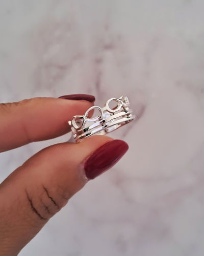 Anillo Infinite Line Ac. Blanco 