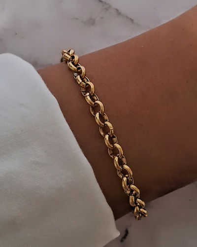 Pulsera Rolo 5mm 18cm Ac. Dorado 