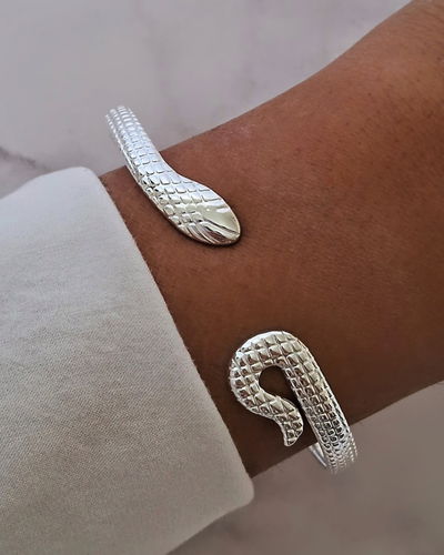 Pulsera Semi Esclava Snake Ac. Blanco 