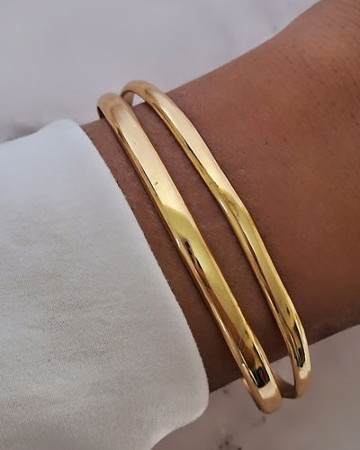 Pulsera Semi Esclava Doble Ac. Dorado 