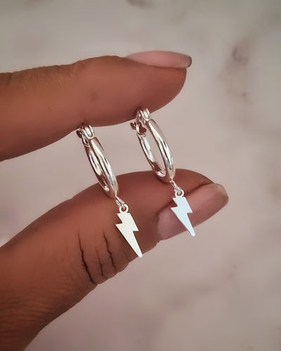 Argollas 1,5cm Rayo Ac. Blanco 