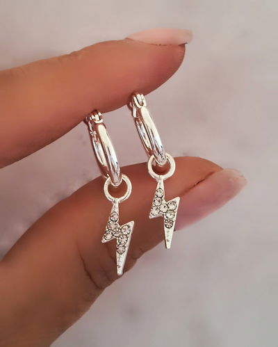 Argollas 1,5cm Trueno Ac. Blanco 
