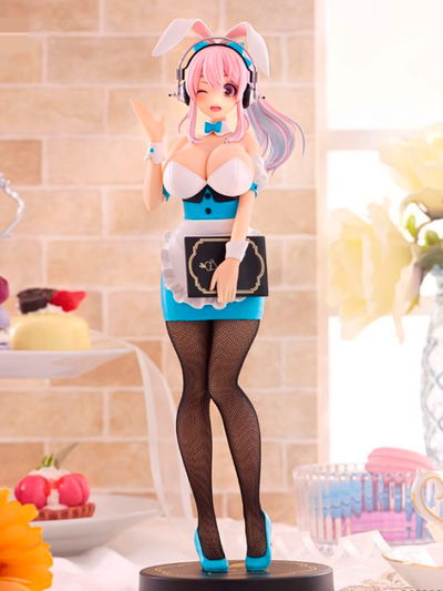 Nitroplus BiCute Bunnies Super Sonico (Waitress Light Blue Color Ver.) Figura