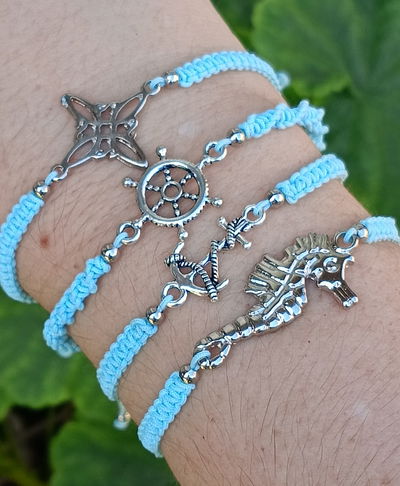 Pulsera Trenzada Celeste