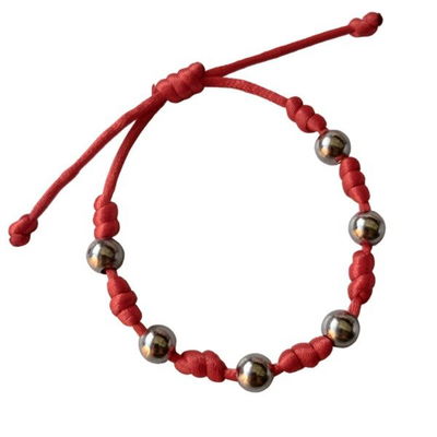 Pulsera 7 Nudos con Esferas en Acero Quirúrgico