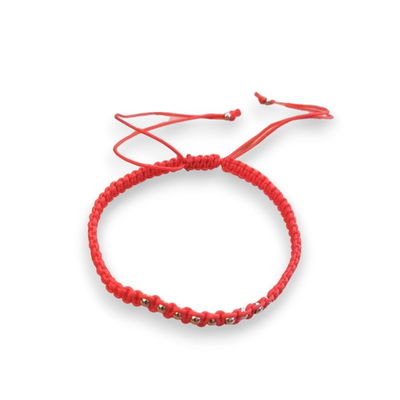 Pulsera Hilo Rojo bolitas de acero