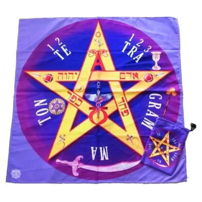 Paño de Tarot Tetragramaton 70x70 con bolsita