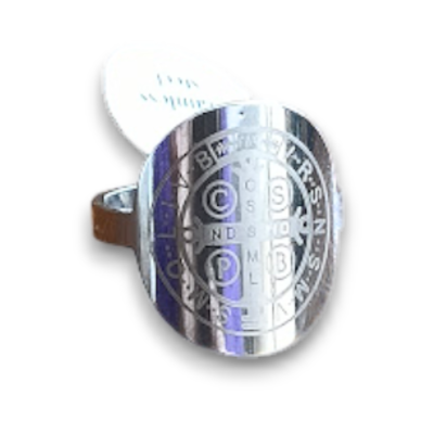 Anillo Cruz San Benito - Acero Quirúrgico