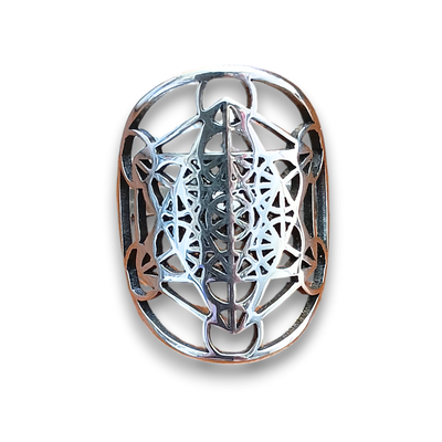 Anillo Cubo Metatrón en Acero Quirúrgico