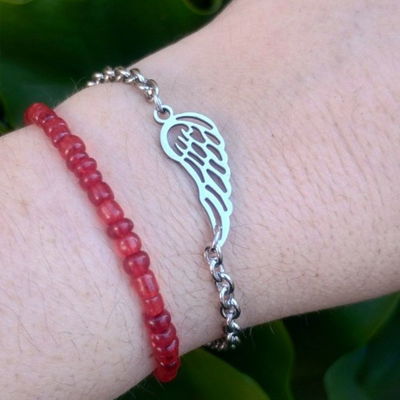 Pulsera Ala Ángel Protector - Acero Quirúrgico