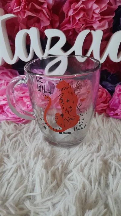Taza vidrio Leopardo 