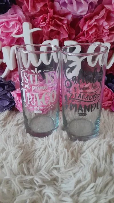 Vaso vidrio frases
