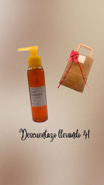 Aceite bronceador por 4 unidades