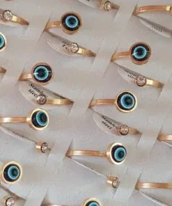 Set x4 anillos ojo turco