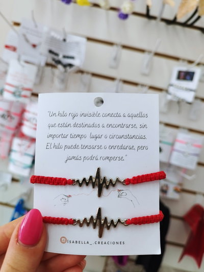 Pulseras para compartir latidos hilo rojo