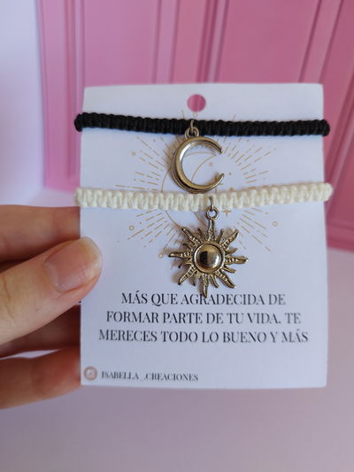 Pulseras para compartir Sol y Luna byn