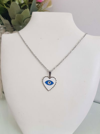 Collar Ojo turco blanco