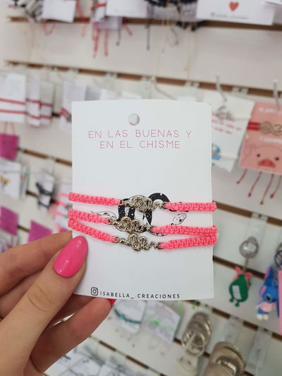 Pulseras para compartir x3 Vivoras fucsia