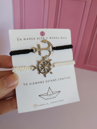 Pulseras para compartir Timon y Ancla byn
