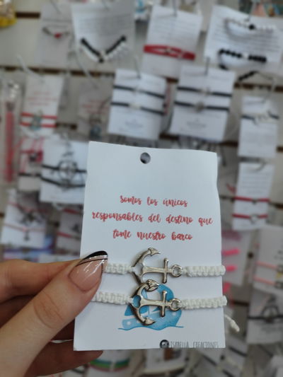 Pulseras para compartir Anclas blanco