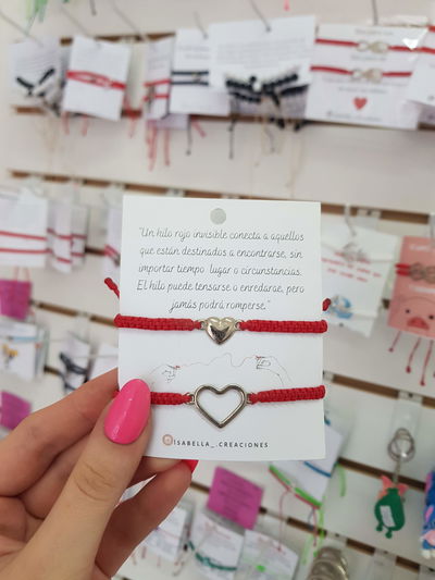 Pulseras para compartir Hilo rojo corazón