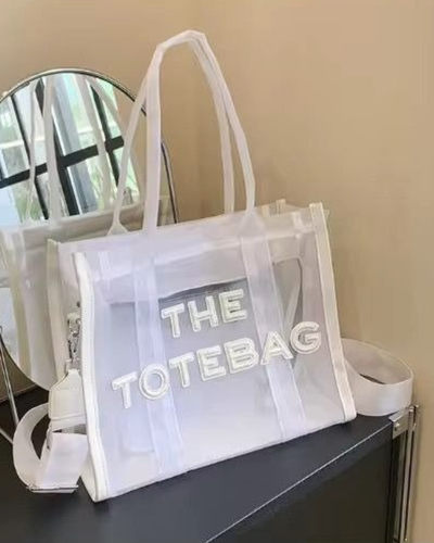 Tote Bags playera - Blanca transparente