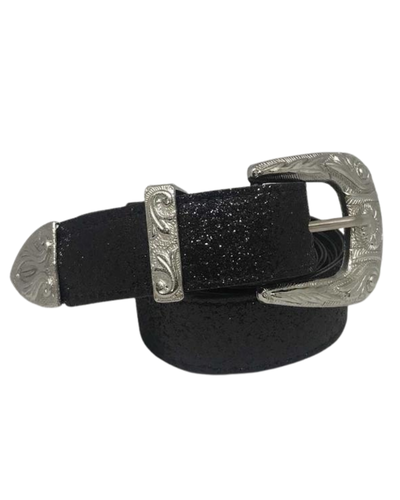 Cinto texano negro glitter