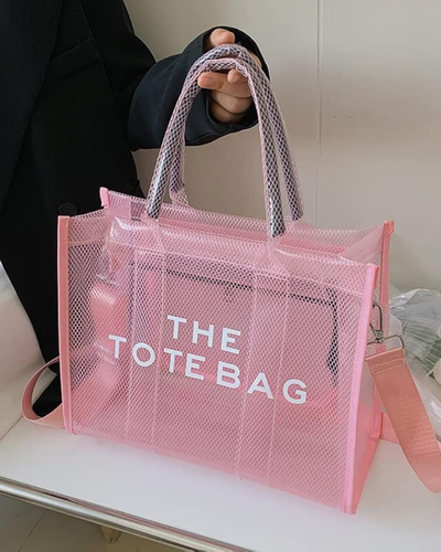 Tote Bags playera - Rosa transparente