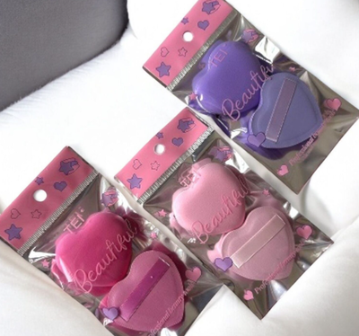 Set de 2 esponjas aplicadoras corazon TEI PACK X6