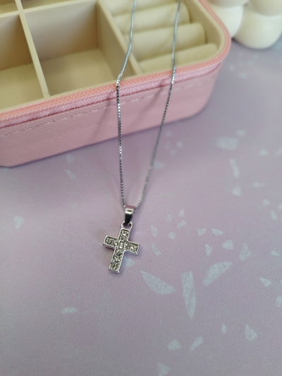 Collar cruz strass chica