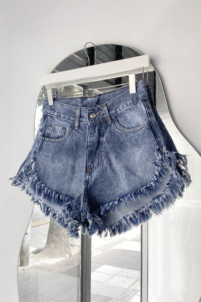 Short Playero azul denim rigido