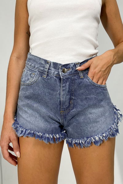 Short Playero azul denim rigido