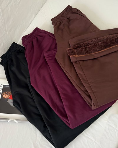 Wide leg Naomi de jersey con piel