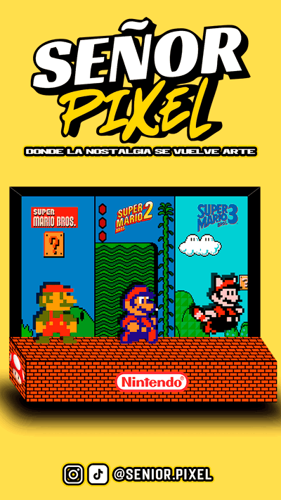 "Super Mario 1, 2 y 3" Diorama Gamer