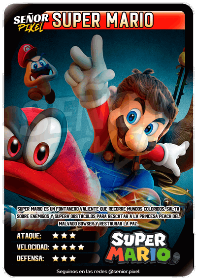 "Super Mario" Tarjeta holografica