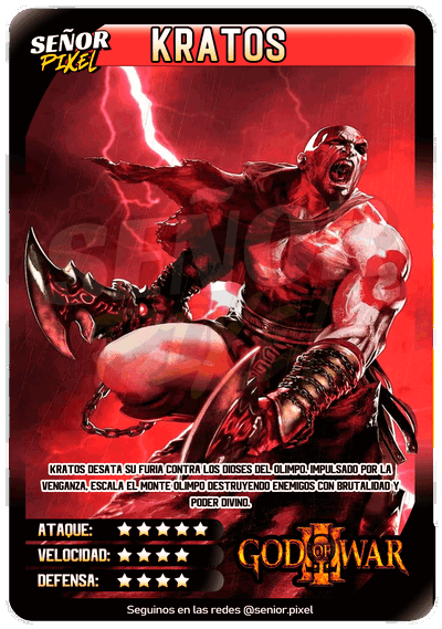 "Kratos GOW3" Tarjeta holografica