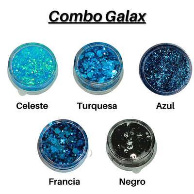 Combo Galax - Glitter mini en Gel