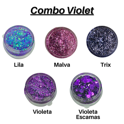 Combo Violet - Glitter mini en Gel