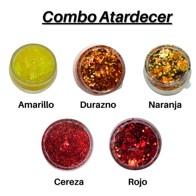 Combo Atardecer - Glitter mini en Gel