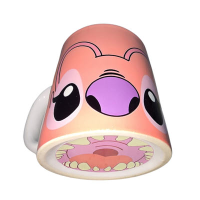Taza de Cerámica Stitch rosa con boca