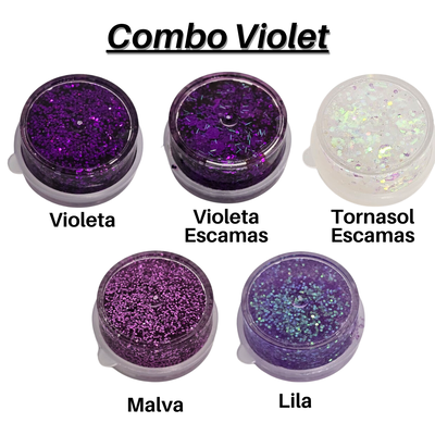Combo Violet - Glitter mini en Gel